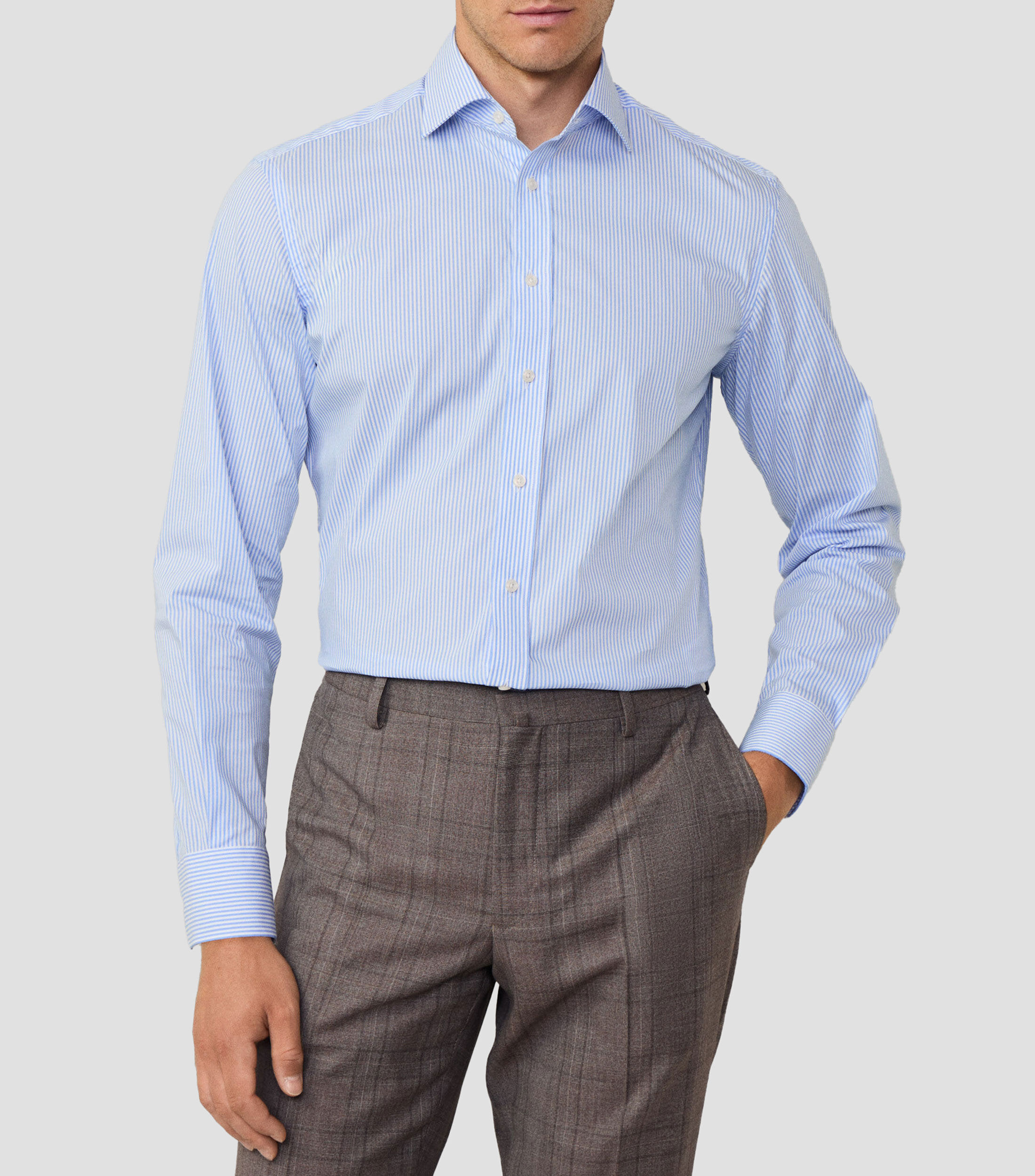 Camisa a Rayas Manga Larga Hombre